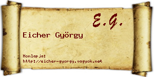 Eicher György névjegykártya