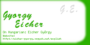gyorgy eicher business card